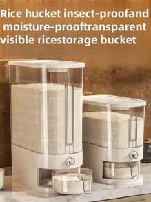 1 件节省空间加厚密封透明可见高端按钮米粒罐，防虫密封罐，多功能厨房储物盒 - 彩色 - 查看 7