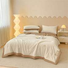 1 Peça Edredom Monocromático para Ar-Condicionado, Decoração Doméstica Minimalista Moderna, Edredom Respirável e Leve para o Verão, Roupa de Cama para Uso Diário no Verão