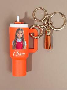 Personalized Mini Cup Keychain Pendant, Custom And Name, Making It A Unique Accessory Pendant, Including Storage Space, Portable Bag Pendant, Lipstick Storage, Portable Perfume Storage, Perfect Back-To-School And Gift Options,Customized Keychains & Accessories,Street Casual Chic,Apparel Accessories,Halloween Edit,Boyfriend,Girlfriend,Family,Friends,Trinkets, Vintage Leather - Multicolor - View 21