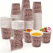50/100个装精美纸杯 - 适用于冷热饮品，非常适合派对、婚礼、野餐和日常使用，也是婚礼和生日用品、家居和派对装饰的理想之选。 - coffee迷你紙杯 - 查看 13