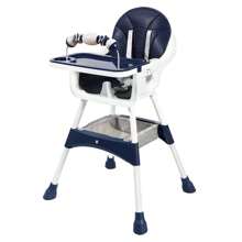 Ubravoo Baby High Chair, Height Adjustable - Convertible High/Low Chair,With Detachable Tray Belt Footrest And Toy Rack,Growing From 6 - 36 Months Baby Chair - Blue - View 1
