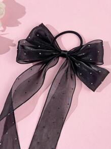 1 件女士简约优雅网状波尔卡圆点蝴蝶结发带，适合日常通勤、节日聚会、生日庆祝、户外旅行和任何场合。送给好朋友的完美礼物