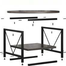 Muebles.Fashionable And Minimalist Round Coffee Table – Lightweight, Practical, Spacious, Easy To Clean, And Easy To Assemble - Grau - View 7