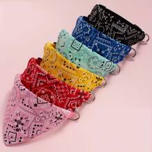 1pc Pet Multi-Color Fashion Printed Cat And Dog Scarf With Buckle - Keep Your Pet Clean And Stylish