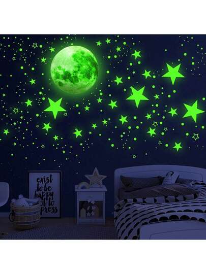 526 قطعة من ملصقات النجوم والقمر التي تضيء في الظلام، ملصقات سقف قابلة للإزالة DIY لديكور جدران غرفة الأطفال وغرفة الرضع وغرفة المعيشة، ملصقات، ديكور جداري، ديكور فينيل لديكورات المنزل، عناصر ديكور الربيع لتجديد منزلك، هدايا ملصقات ديكور رامة للأعياد والتخرج والمدرسة والمفاجآت والسكن الجامعي والعودة إلى المدرسة وإكسسوارات المدرسة'