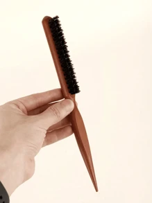 1/2 件套油梳发梳纯色男士油发胡须刷实木长柄胡须刷鬃毛清洁刷