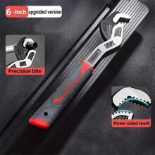 1 pieza Llave ajustable multifuncional de gran apertura, herramienta de pinzas de hierro para tuberías, electricidad, automoción y mantenimiento mecánico - Color mixto, grado industrial, baño