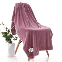 1pc Daisy Print Super Soft Fiber 400g Thick Highly Absorbent Bath Towel, Wholesale Adult Home/Beach Use Home Bathroom Decor Fall Decor Back To School For Beauty Salon Home Bathroom Shower Towels For Beauty Salon, Hotel Sports,Home Essentials, Towel, Skin Care Bath Towel Sheet - Multicolor - View 5