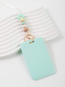 1 件雏菊硅胶珠挂绳钥匙扣，马卡龙纯色公交卡盒，官员身份证夹项链，送给朋友的礼物