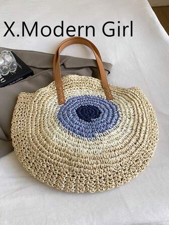 度假休闲草编大容量沙滩手提包