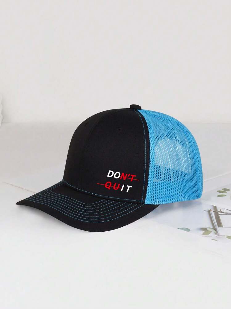 Mũ lưỡi trai in họa tiết mùa xuân và mùa hè mới Don't Quit Lưới thoáng khí và thoải mái Mũ bóng chày đơn giản cổ điển thích hợp để che nắng khi ra ngoài và đội hàng ngày Kích thước có thể điều chỉnh - ĐỪNG BỎ CUỘC - Xem 5