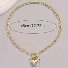 1pc Minimalist Long Hook Chain Necklace, Everyday Wear For Women - Gold - View 2