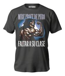 Playera Calaca Chida Mire Profe De Faltar - Negro - Ver 1