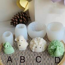 1 pièce/4 pièces Moule en silicone en forme de mouton pour chocolat, moule à gâteau et biscuit DIY, moule à bonbons et gelée de chèvre, moule de décoration fait à la main pour savon, bougie en cire et gâteau