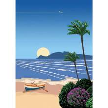 1pc Japan Beach City Summer Hiroshi Nagai Vaporwave Prints Posters Wandkunst Canvas Schilderij Nordic Wandfoto's Woonkamer Decor Geen Lijst