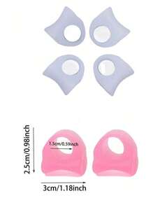 Separadores de dedos de los pies de silicona blanca y rosa, 2/4/6/8/10 piezas, divisor de dedos suave, resistente al agua y duradero, adecuado para deportes y cuidado diario de los pies, protector y funda para los dedos - Multicolor - Ver 4