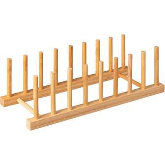 Bamboo Multifunctional Plate Storage Rack, Dish, Bowl, Cup, Book, Pot Cover, Cutting Board, Drying Rack, Drain Rack, Storage Rack Organizer, Kitchen Cabinet (Keep Dry)