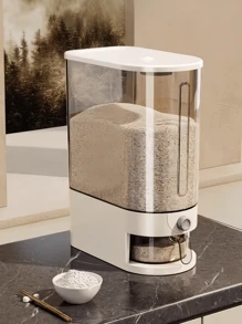 1 件节省空间加厚密封透明可见高端按钮米粒罐，防虫密封罐，多功能厨房储物盒 - 彩色 - 查看 2