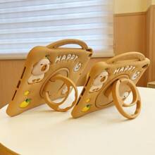 水豚可爱卡通平板电脑保护套，兼容 iPad Mini 12/34/567/567/89/10/Air/Pro 和三星 A9/A9+，防摔、防震、防滑、防刮，硅胶材质，个性化设计，时尚创意，奢华美观，适用于 iPad 7.9/9.7/10.2/10.5/10.9/11 英寸。 - 棕色 - 查看 9