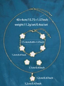 4 stuks/set modieuze witte bloemendecoratie sieradenset voor vrouwen voor dagelijkse decoratie Valentijnsdag, moeder, moeder, Moederdag, cadeau