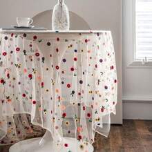 Mantel de encaje bordado floral colorido para fiesta, boda, cocina, comedor, decoración del hogar (colorido, 59 x 158 pulgadas) - Vistoso - Ver 4