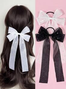 1 件女士简约优雅网状波尔卡圆点蝴蝶结发带，适合日常通勤、节日聚会、生日庆祝、户外旅行和任何场合。送给好朋友的完美礼物