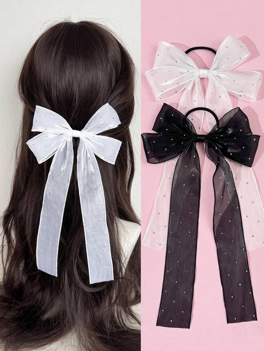 1 件女士简约优雅网状波尔卡圆点蝴蝶结发带，适合日常通勤、节日聚会、生日庆祝、户外旅行和任何场合。送给好朋友的完美礼物