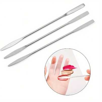 1/2pcs Stainless Steel Double-Head Blender Spatula Makeup Mixing Stick For Foundation Powder Mixing,Makeup,Cheap,Room Decor,Vanity,Travel,Bedroom,Makeup Accessories,Cheap,Stocking Stuffers,Makeup,Makeup Tools,Cheap Stuff,Gifts,Gifts For Women,Christmas Gifts