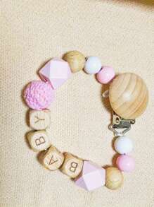 1 pieza Accesorio personalizado con clip y cadena, diseño personalizable, múltiples colores encantadores, material de madera, estilo Y2K, regalo pensado para familia y amigos, perfecto como regalo de Navidad o de vuelta al colegio