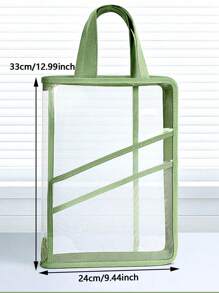 A4 Handheld Subject Folder Zipper Pouch, Student Exam Use File Organizer Bag, Waterproof Document/Paper Storage Bag - Multicolor - View 2