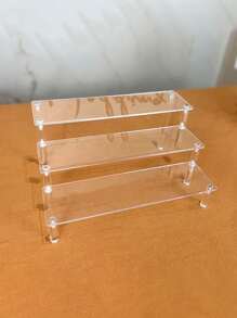 1 pièce Présentoir de gâteau/bureau transparent en acrylique, support de rangement polyvalent pour figurines d'action, parfums, cosmétiques, gâteaux et ornements