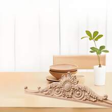 1 pieza Apliques de madera decorativos para muebles, decalcomanie de talla de madera retro sin pintar para estantes, puertas, chimeneas, cómodas, espejos, camas, repisa de chimenea u otros muebles