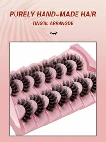 7pcs/Set 3D Volumizing & Flirty Natural Looking False Eyelashes, Lightweight & Reusable, Suitable For Beginners - Black - View 5