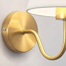 Juego de 2 lámparas de pared en color dorado/negro, lámpara de pared moderna y retro, con pantalla de tela, lámpara de pared para mesita de noche, adecuada para dormitorio, sala de estar y pasillo (excluyendo la fuente de luz)