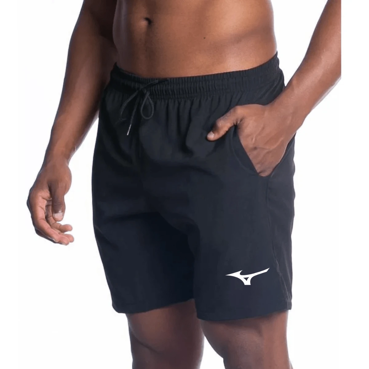 MIZ TACTEL ELASTANE FITNESS GYM DRY FIT LIGHT STRETCH UNO SPORTS SHORTS - màu đen - Xem 1