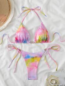 New Tie-Dye Bikini Set, Sexy European And American Style Swimwear, Cross-Border Trade, 2 Pieces Women Swimwears - Multicolor - View 5