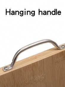 1pc Natural Bamboo Cutting Board, Rectangular Wooden Chopping Board For Kitchen, Home & Hotel Use, Size S/M/L/XL