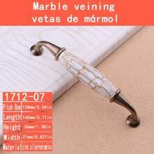 1 tay nắm tủ/ngăn kéo bằng gốm + hợp kim kẽm, vân đá cẩm thạch phong cách châu Âu cổ điển, nhiều mẫu mã, phù hợp cho phòng trẻ em, tủ bếp, tủ quần áo, tủ đựng đồ, đồ nội thất phong cách Mỹ - Nhiều màu - Xem 6