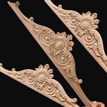 1 pieza Apliques de madera decorativos para muebles, decalcomanie de talla de madera retro sin pintar para estantes, puertas, chimeneas, cómodas, espejos, camas, repisa de chimenea u otros muebles