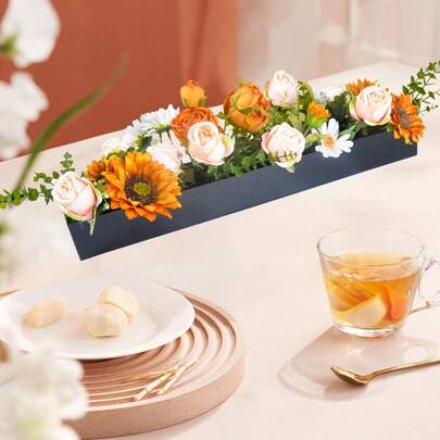 1 件装亚克力花瓶透明装饰水培花盒矩形家居装饰花架，防漏，适用于婚礼中心装饰、桌面插花