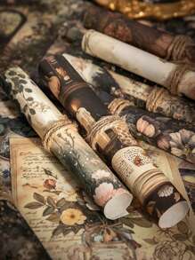 100 Peças/Pacote Folhas de Papel de Bottom Vintage para Decoração DIY, Scrapbooking, Junk Journal, Planejador, Papel Artesanal, Material Escolar, De Volta às Aulas