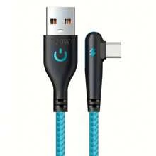 NNBILI 90 度弯头 USB 转 Type-C 120W 6A Max 超级快速充电数据线 兼容三星 S24 S23 S22 兼容小米 14 13 12 兼容红米 K50 K60 兼容华为 P40 Mate 40 手机充电器线 USB C 适用于游戏车电源板 Type C 充电线 - 多色 - 查看 8