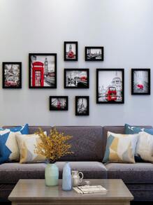 9 قطع إطارات صور إبداعية للتركيب على الحائط، ديكور جداري لغرفة المعيشة وغرفة النوم، تأتي مع صور طبيعية، لا يتطلب ثقب، شخصي