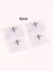 2/4/8pcs Transparent Badge Holder, Dual Sided Name Tag Card Clip, Thicken PVC ID Card Holder