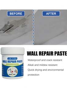 [Quick Repair] Multi-Functional Wall Repair Paste - Easily Repair Wall Cracks, Holes, Waterproof And Moisture-Proof, Wall Looks New!" Quick Repair: Easily Fill Wall Cracks, Nail Holes, Scratches And Other Defects, Dry Quickly, Save Time.
