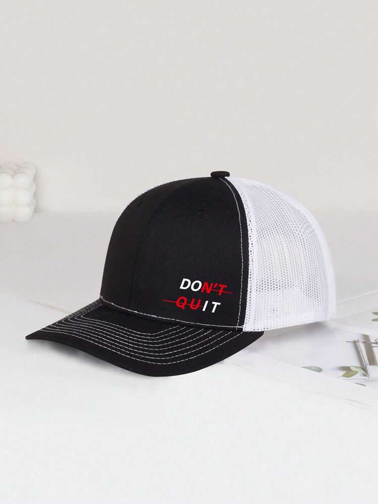 Mũ lưỡi trai in họa tiết mùa xuân và mùa hè mới Don't Quit Lưới thoáng khí và thoải mái Mũ bóng chày đơn giản cổ điển thích hợp để che nắng khi ra ngoài và đội hàng ngày Kích thước có thể điều chỉnh - ĐỪNG BỎ CUỘC - Xem 3