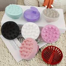 Silicone Scalp Massager And Shampoo Brush, ABS Handle, Plastic Bristles, For Regular Hair Type, Detangling Comb - Scalp Massage And Exfoliating Tool For Daily Use And Hair Care Home Bathroom Decor Summer