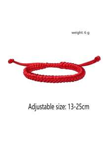 1 pieza Brazalete de cuerda roja y negra con nudo encantado, brazalete tejido para niños