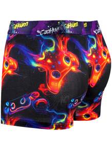 5pcs/Set Men's Graffiti Printed Thin Comfort Boxer Briefs, New Style - Black - View 5