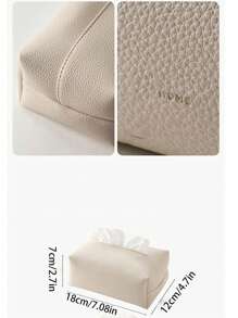 1pc Rectangular Modern Decorative PU Leather Tissue Box Cover, Suitable For Vanity, Nightstand, Living Room, Office Desk And Car